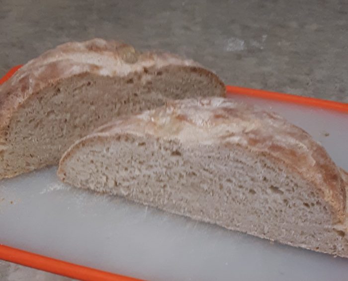 a cross section of the rustic loaf