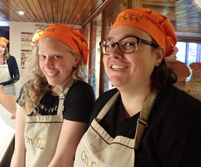 Anne and I looking adorable in aprons and chef hats