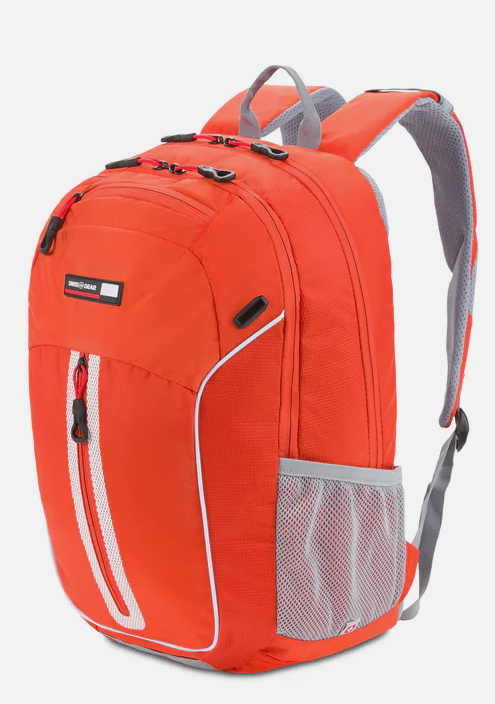 a regular backpack, but bright orange