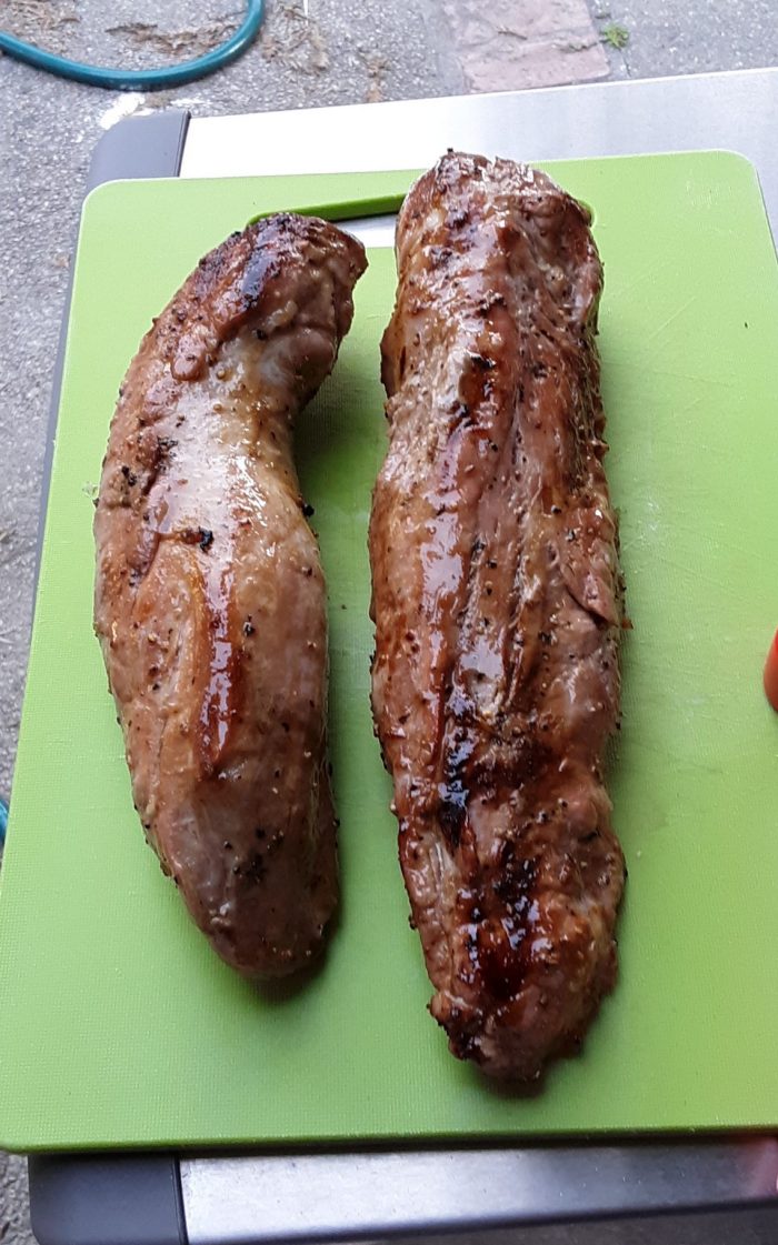 just-grilled glazed pork tenderloins