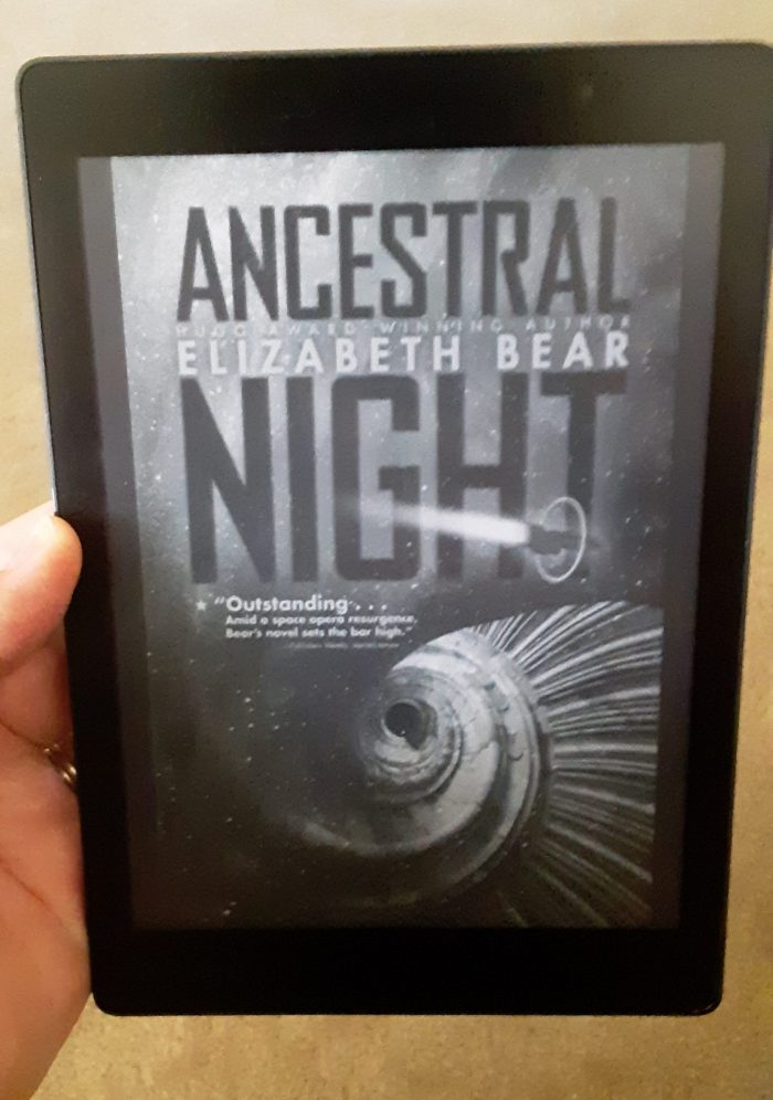 book cover of "Ancestral Night" by Elizabeth Bear as seen on Kobo ereader