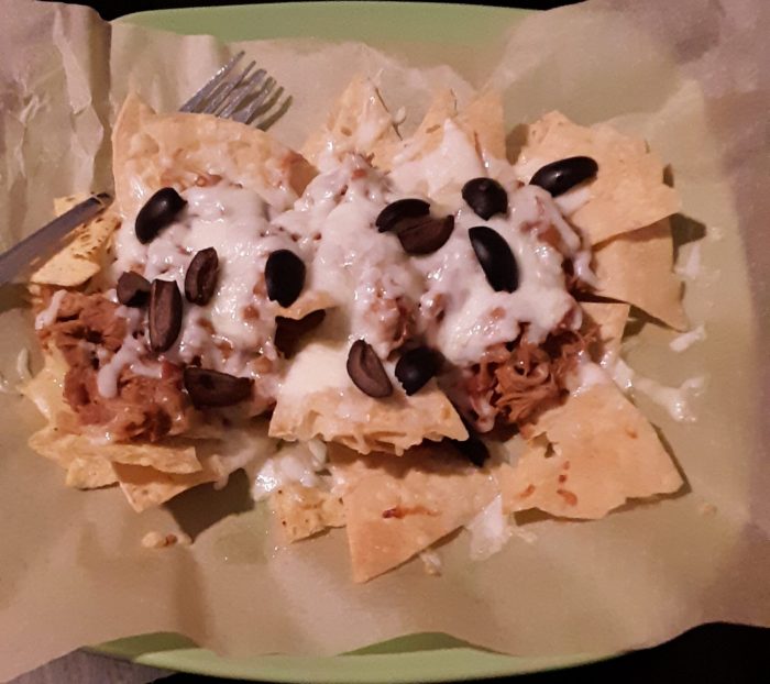 a plate of homemade nachos
