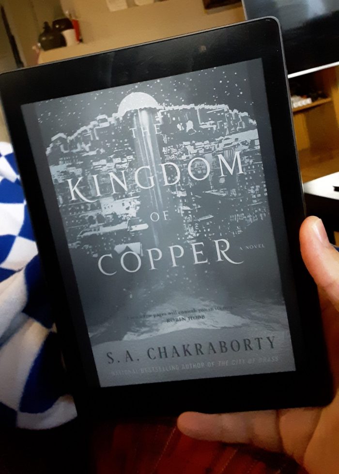 book cover for Kingdom of Copper, shown on kobo ereader