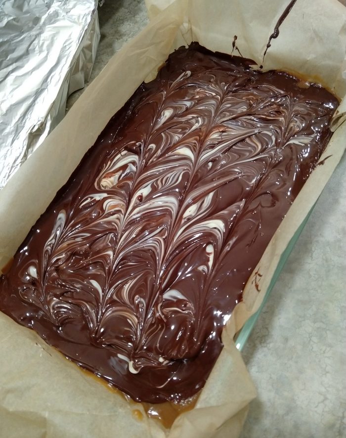 a pan of my house variation on millionaires shortbread