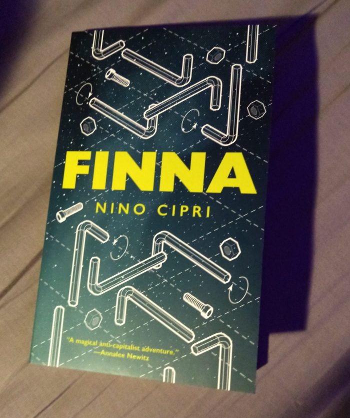 paperback book: Finna. Cover is a dark blue with diagrams of allen wrenches and bolts