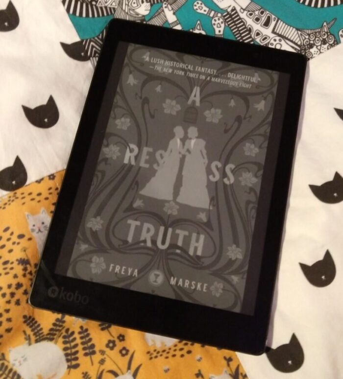 book cover for A Restless Truth shown on kobo ereader