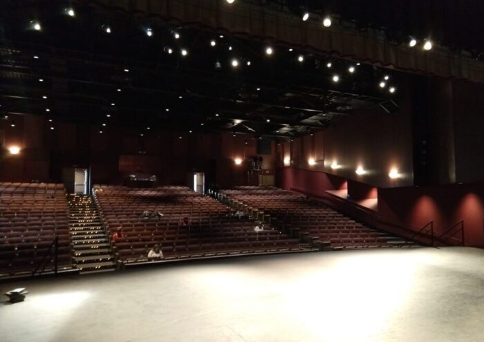 a view of the theater we had our dance recital in, taken from on stage