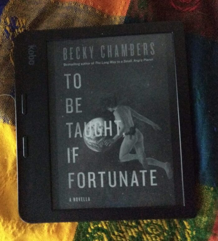 book cover for To Be Taught If Fortunate shown on ereader
