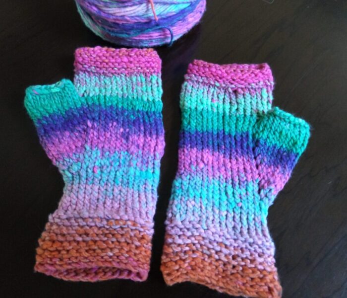 the palm-side of the fingerless gloves