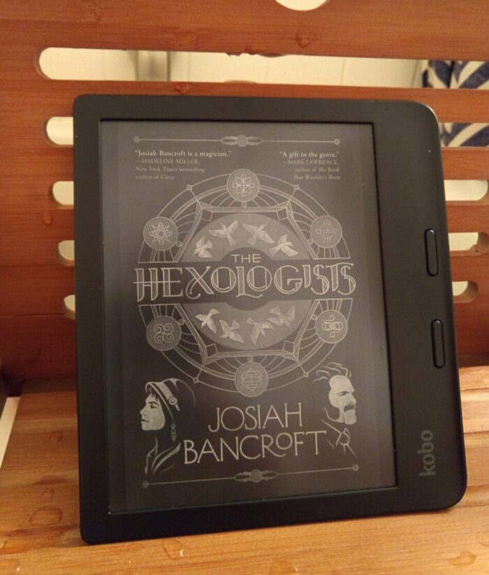 book cover for The Hexologists shown on kobo ereader