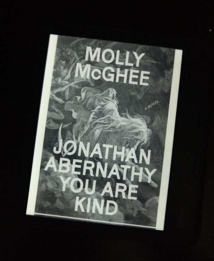 book cover for Jonathan Abernathy You Are Kind shown in greyscale on kobo ereader
