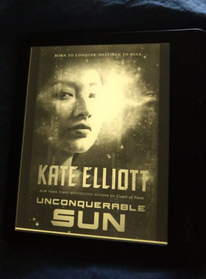 book cover for Unconquerable Sun shown on kobo ereader