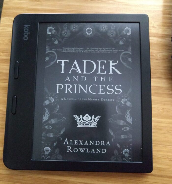 cover for Tadek and the Princess shown on kobo ereader