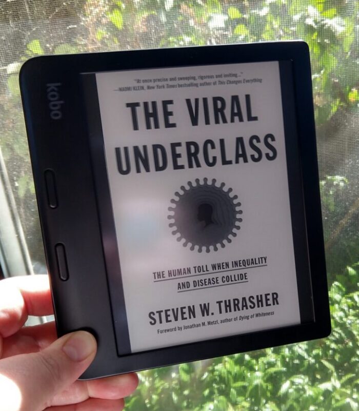 cover for The Viral Underclass shown on kobo ereader