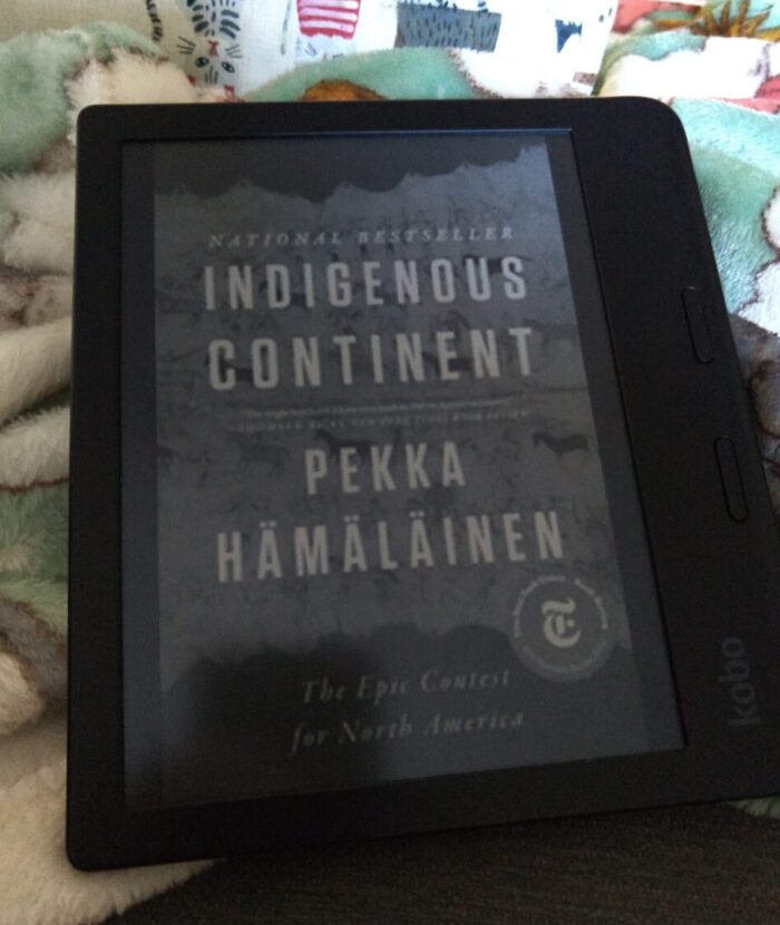 cover for Indigenous Continent shown on kobo ereader