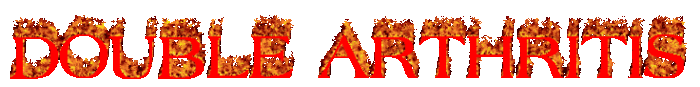 image reads "double arthritis" in red text with flame effect