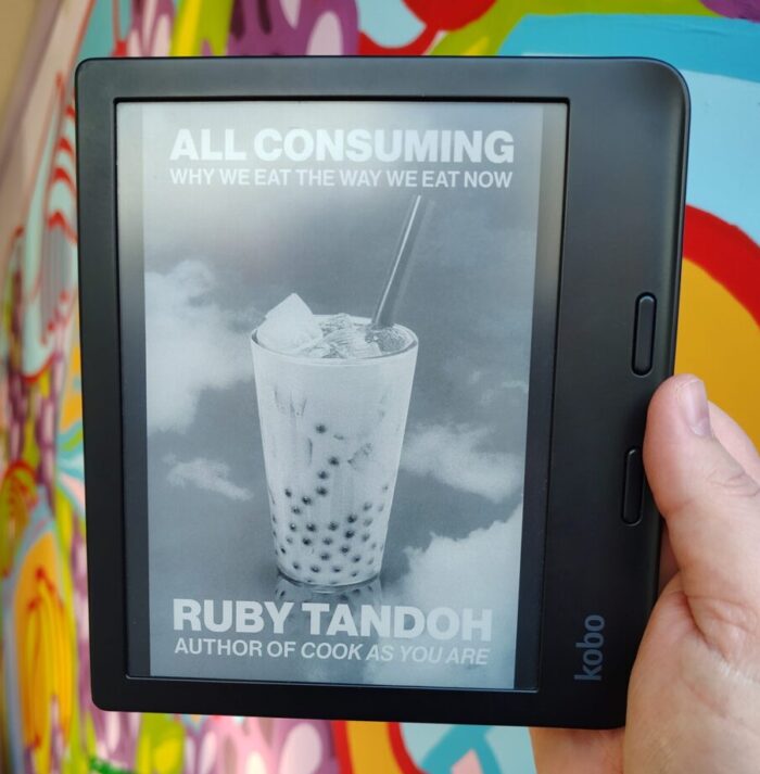 book cover for All Consuming: Why We Eat the Way We Eat Now shown on Kobo ereader