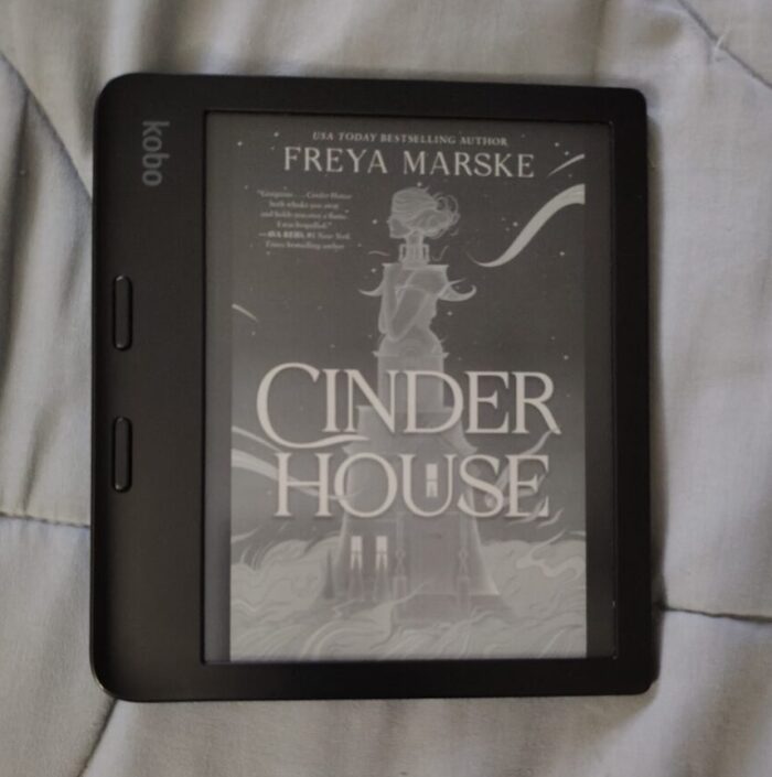 cover of Cinder House shown on Kobo ereader
