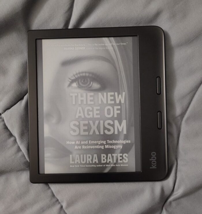 cover for The New Age of Sexism shown on Kobo ereader